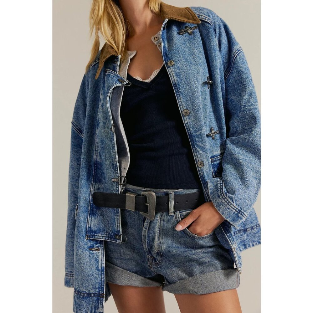 We The Free Denim Barn Coat in Ranch Blue